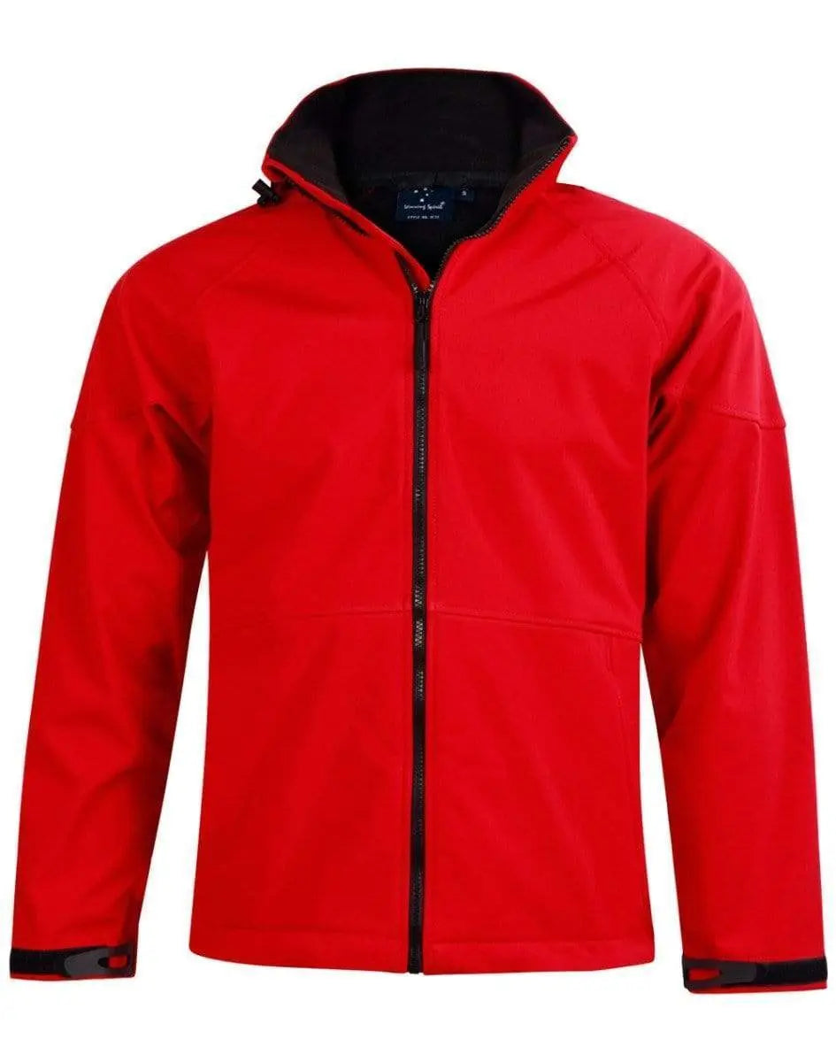 Winning Spirit Aspen Softshell Hood Jacket Men's Jk33 Casual Wear Winning Spirit Red/Black S